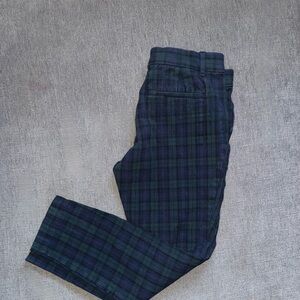 GAP womens Plaid Chinos - Navy and Green